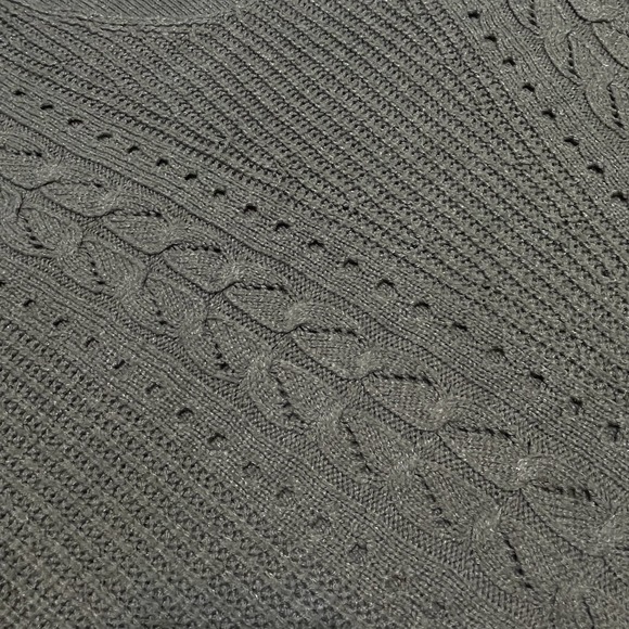 Converse One Star Oversized Knitted Sweater Crop Top Women's Size Large Gray - Picture 2 of 11